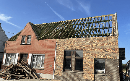 Strak afgewerkt zwart EPDM plat dak met opstaande randen in een verzorgde tuin.